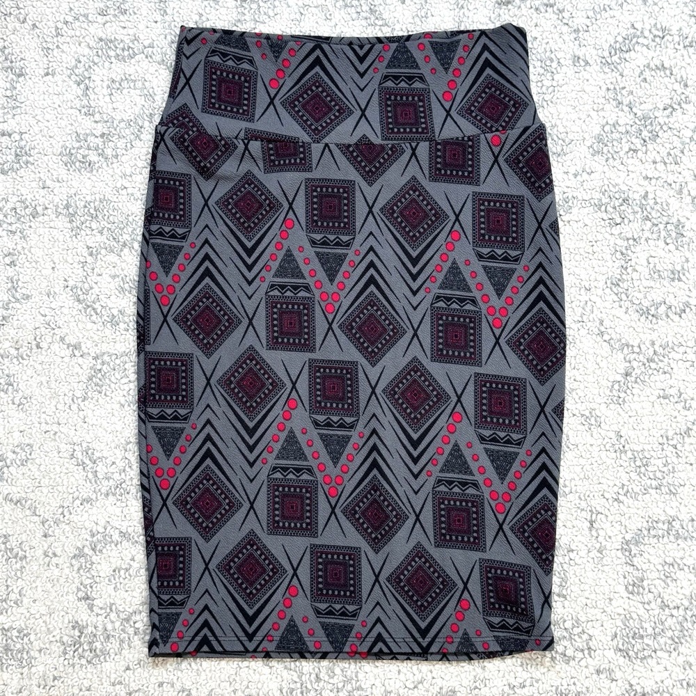 Lularoe Cassie Skirt Womens XS Pull On Geometric Print Straight Pencil‎ Stretch